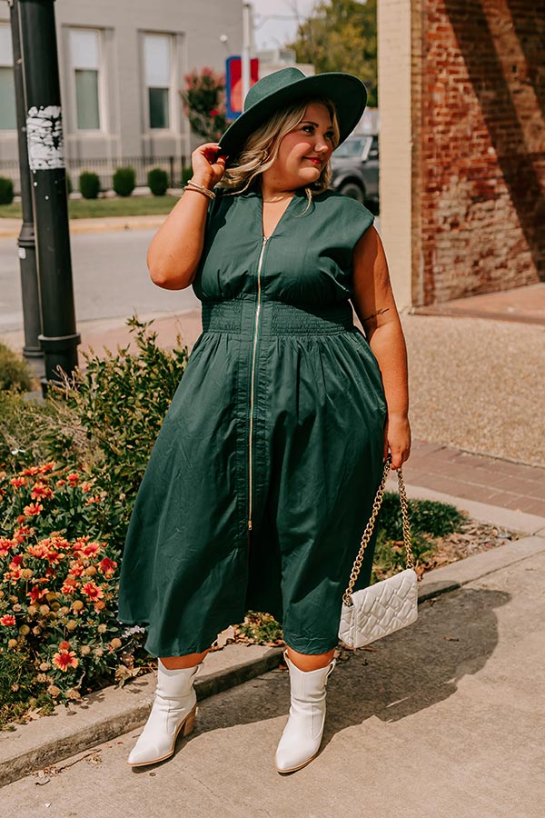 Premium Hunter Green Midi Dress - Effortless Elegance for Every Occasion