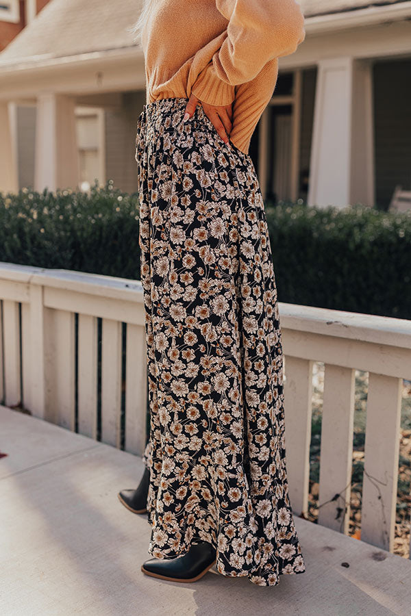 Boho Chic Maxi Skirt with Floral Print