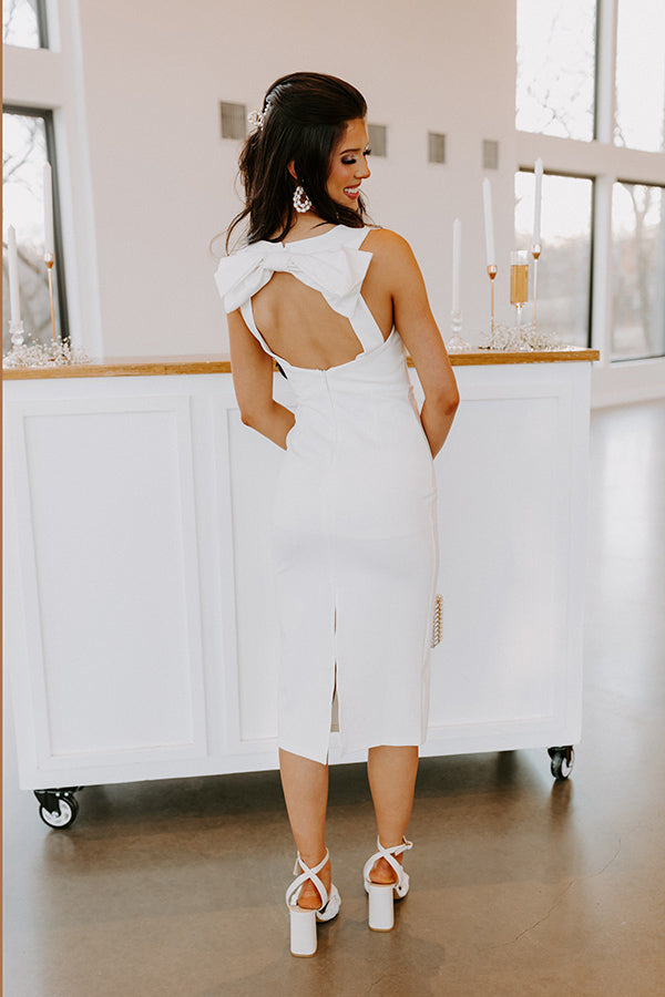 Ultimate Cream Midi Dress - Elegant & Timeless