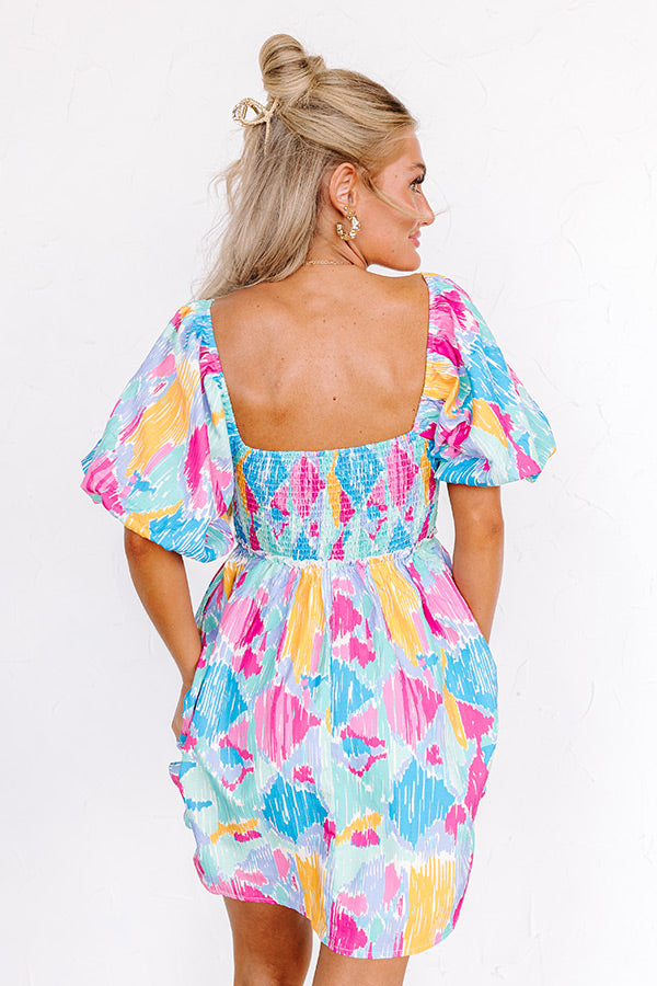 Ultimate Candy Crush Smocked Mini Dress - Vibrant & Flirty