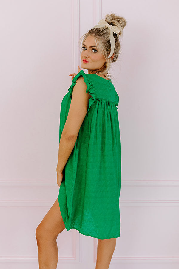 Premium Saltwater Sunrise Shift Dress - Green