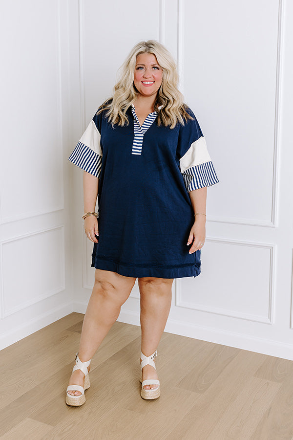 Premium Navy Curves Dockside Meetup Mini Dress