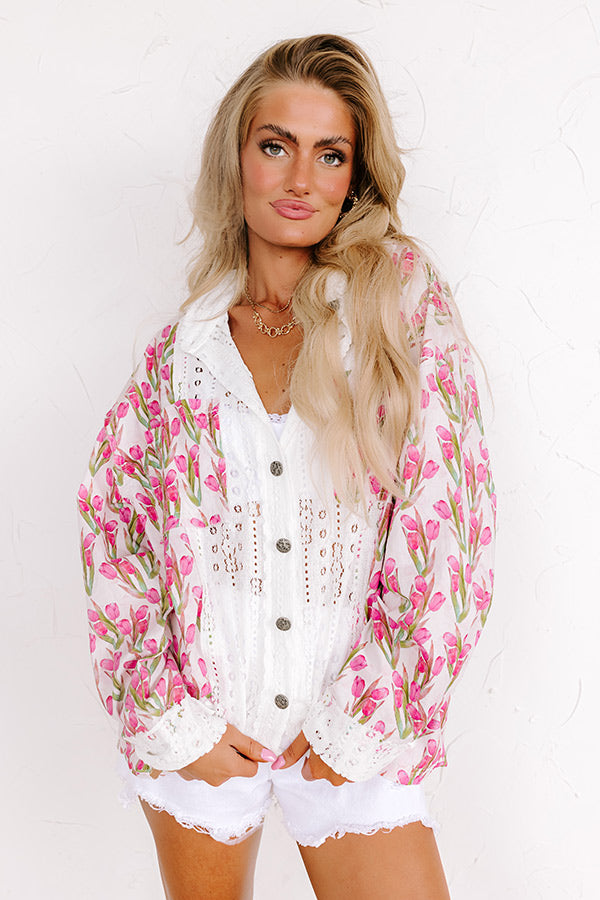 Ultimate Feminine Lace Button-Up Top