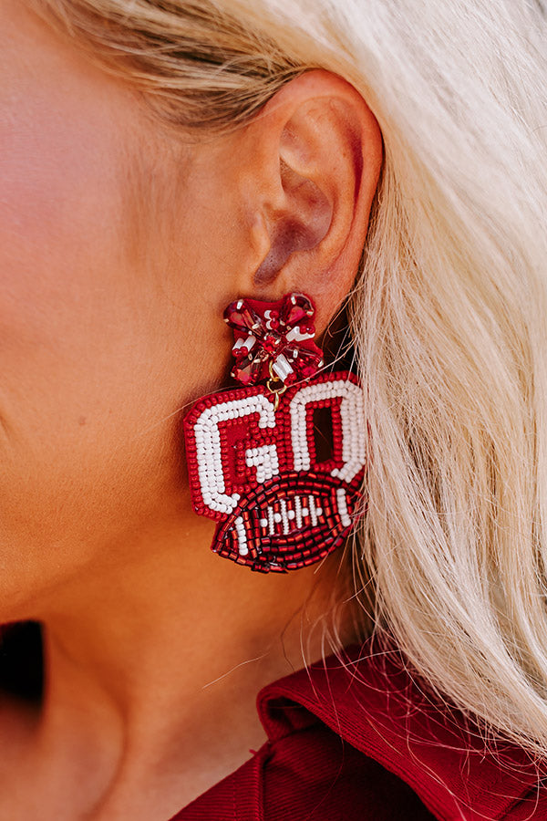 Ultimate Go Team Beaded Earrings - Red