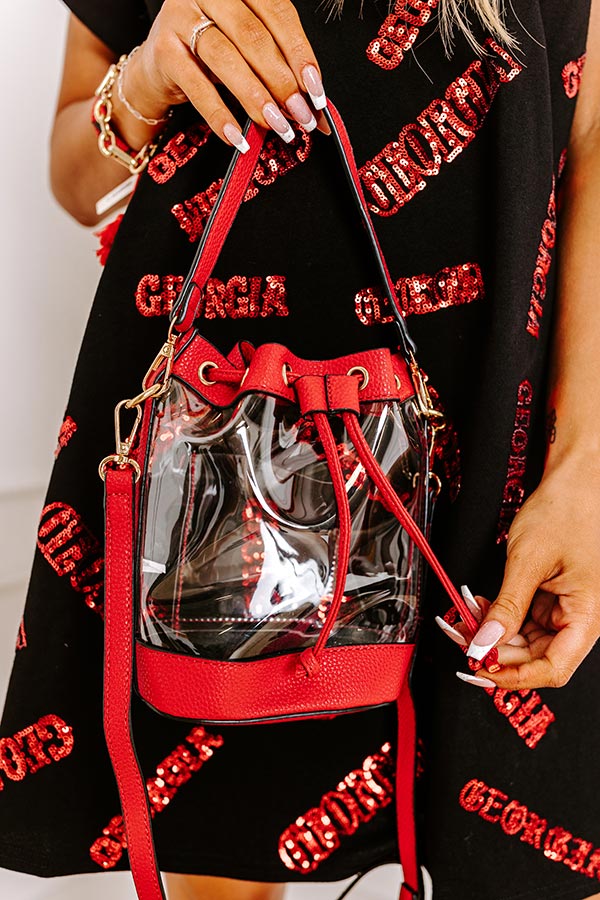 Ultimate Pep Rally Ready Bucket Bag in Vibrant Red