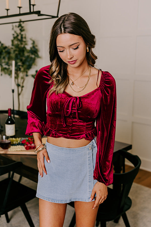 Premium Holiday Velvet Top with Corset Design