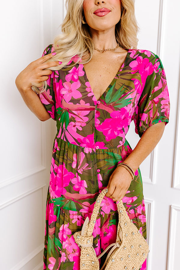 Premium Only Sunshine Floral Maxi Dress - Green Curves Collection