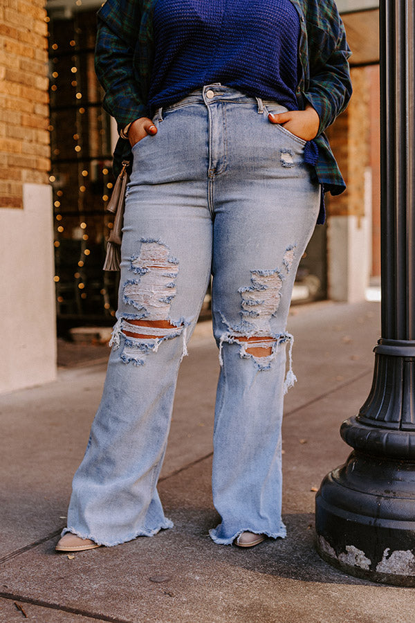 Ultimate High Waist Distressed Flare Jeans - Aubree Collection