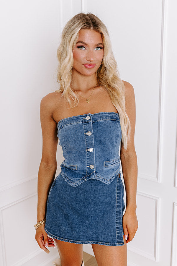 Ultimate Uptown Denim Crop Top – Effortless Chic for Every Occasion