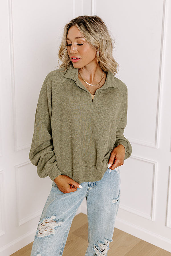 Premium Sage Ribbed Sweatshirt - Ultimate Comfort & Style