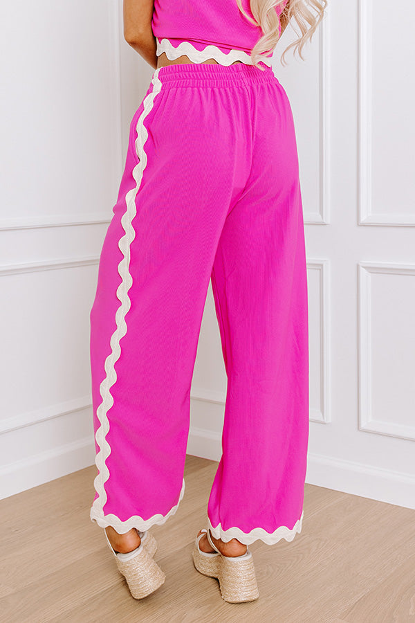 Premium Urban Chic High Waist Wide Leg Pants - Fuchsia