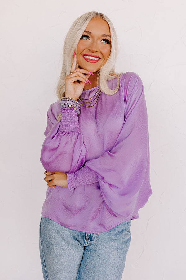 Premium Lavender Luxe Shift Top – Saturday Night Elegance