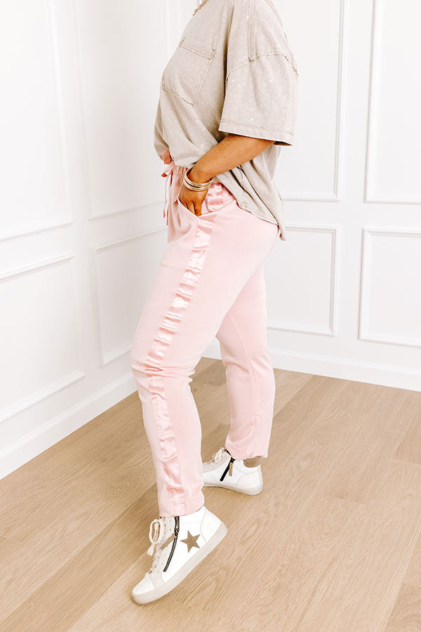 Premium Flow & Chill High Waist Straight Leg Pants - Luxe Pink Curves