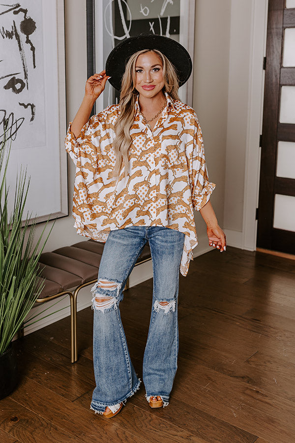 Premium Fiercely In Love Oversized Button-Up Shirt