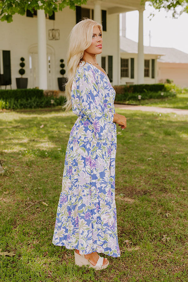 Premium Periwinkle Floral Maxi Dress - Ultimate Comfort & Style