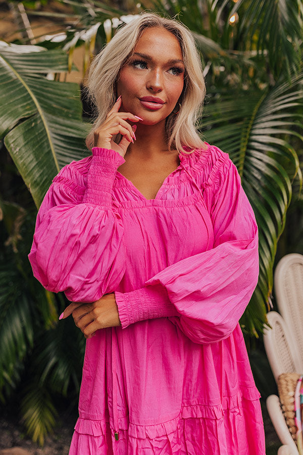 Ultimate Brunch On The Coast Shift Dress - Hot Pink