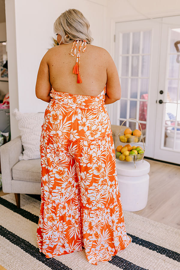 Premium Honolulu Vacation Floral Jumpsuit for Curves