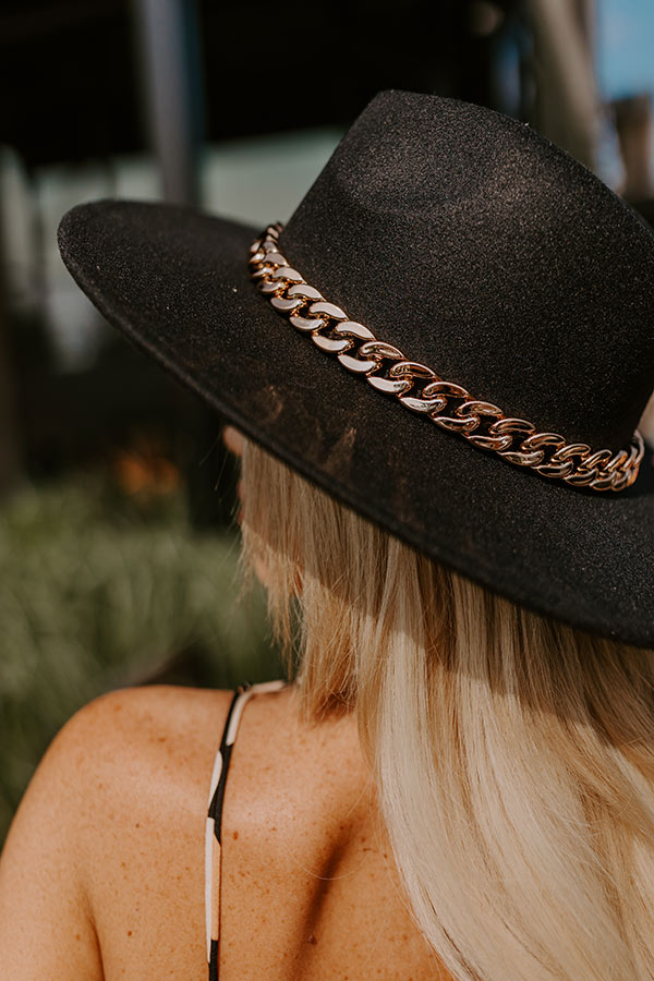 Premium Love Of Lattes Black Felt Fedora Hat