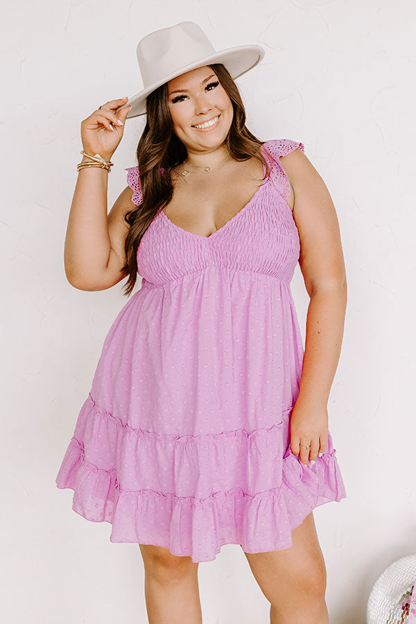 Ultimate Lavender Curves Smocked Mini Dress for Adventure Seekers