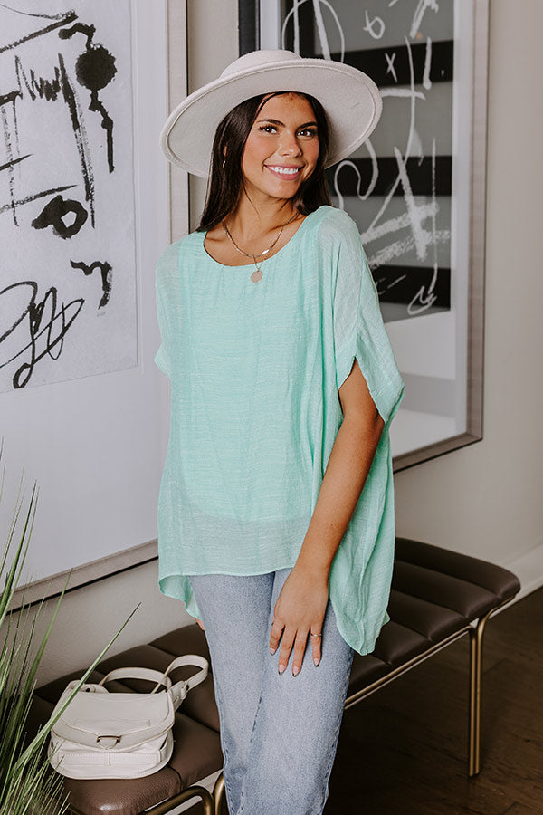 Premium Grateful Life Shift Top - Mint Green Comfort