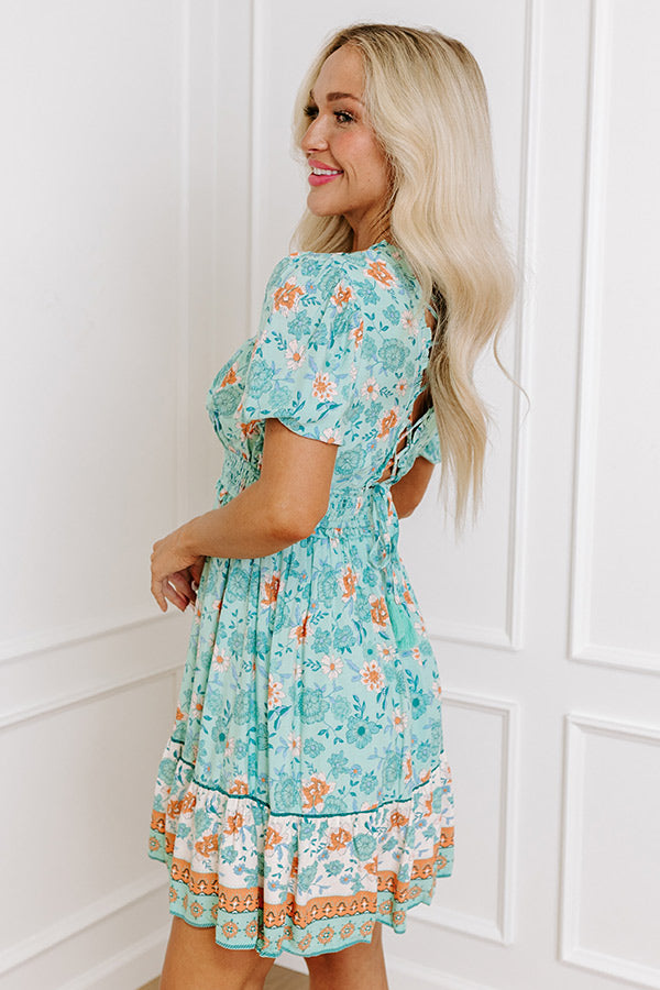 Premium Sunday Strolls Floral Mini Dress in Mint - Ultimate Brunch Style