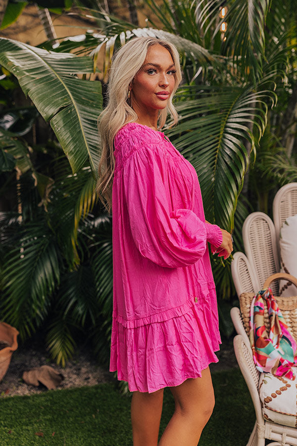 Ultimate Brunch On The Coast Shift Dress - Hot Pink