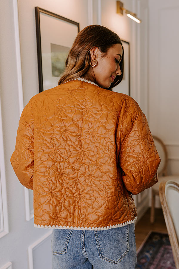 Premium Fall Festival Quilted Jacket - Pumpkin Spice Edition