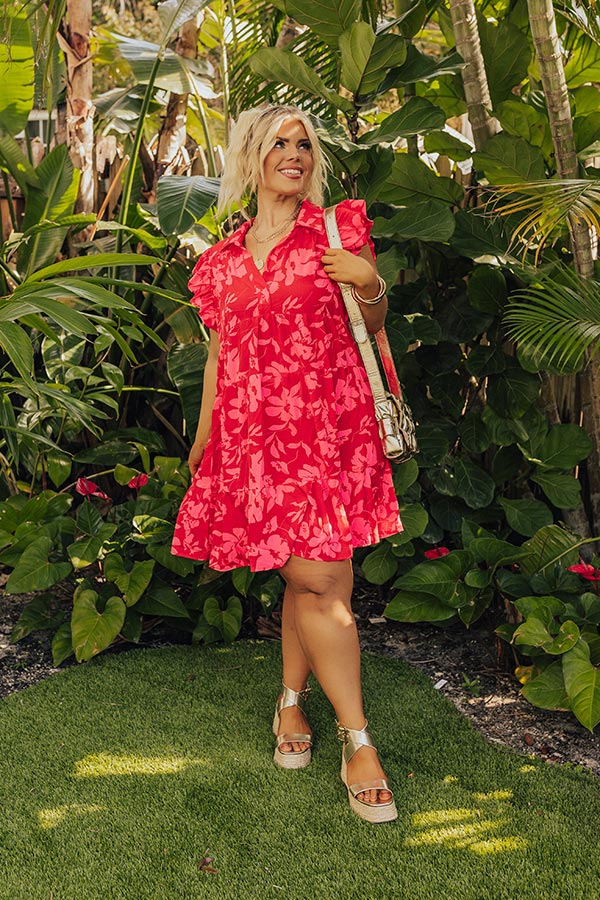 Premium Red Curves Floral Date Night Dress