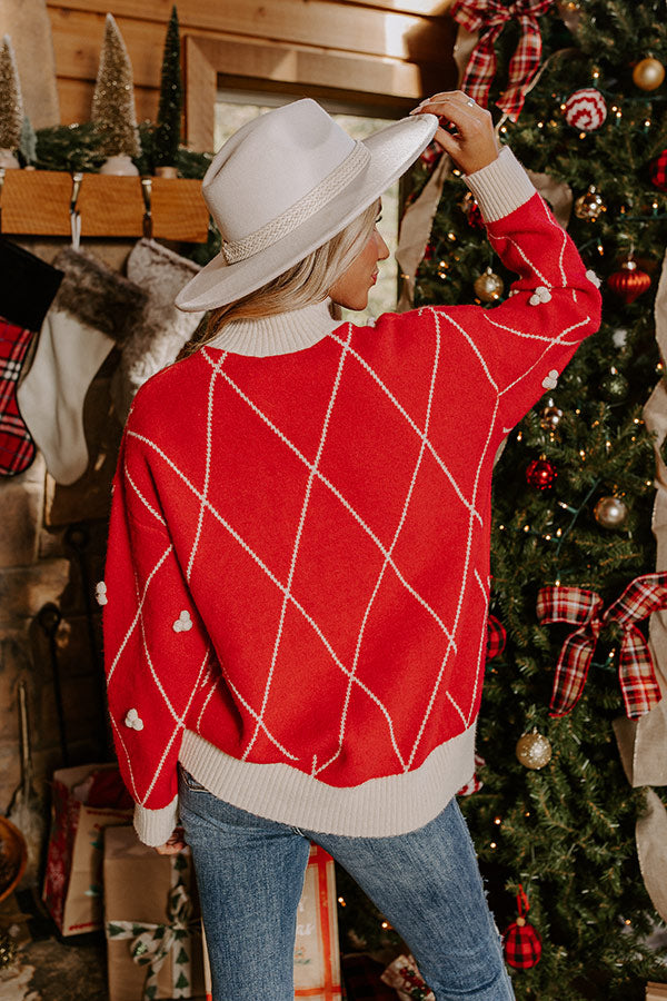 Premium Holiday Magic Sweater - Festive Red