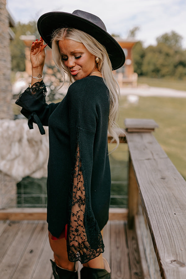 Premium Fall Essential: Lace Detail Sweater Top