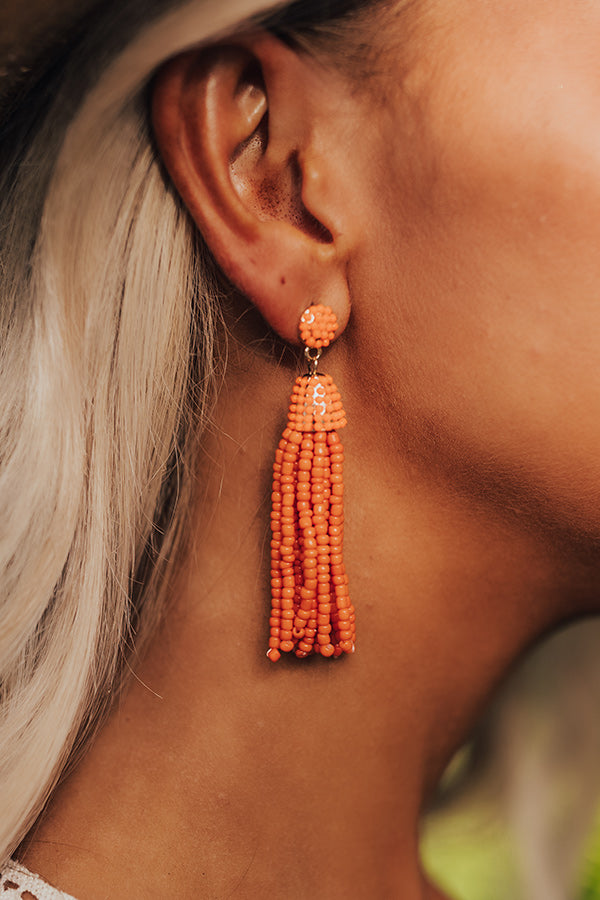 Premium Orange Beaded Tassel Earrings - Vibrant Style Upgrade