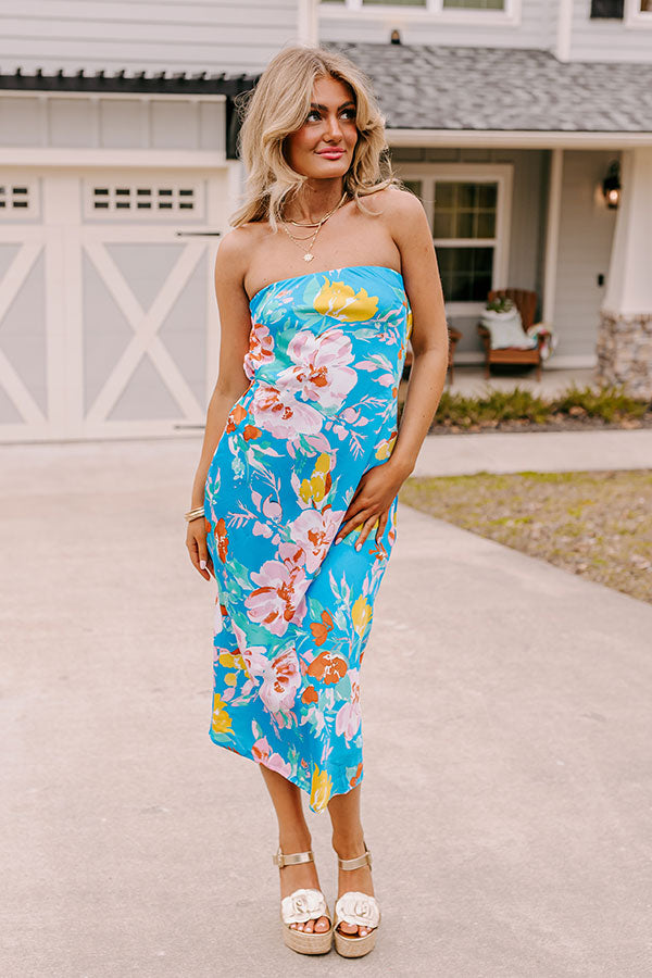 Premium Whimsy And Wishes Floral Midi Dress