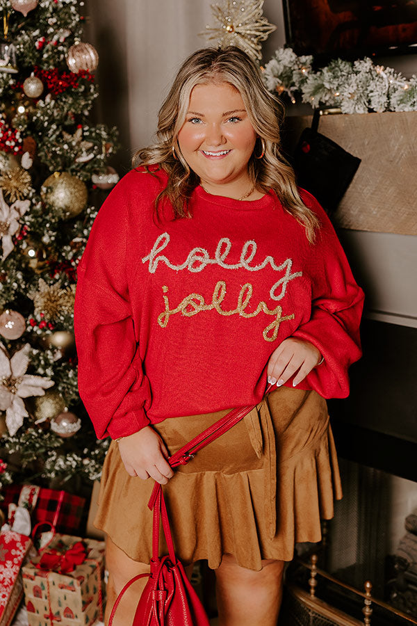 Premium Holly Jolly Glitter Knit Top - Ultimate Christmas Style