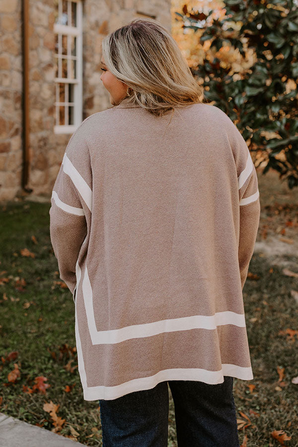 Premium Oversized Knit Sweater - Taupe Curves