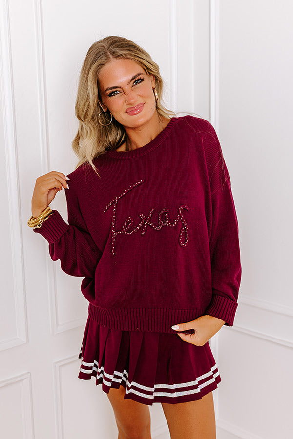 Premium Texas Embellished Knit Sweater - Ultimate Lone Star Style