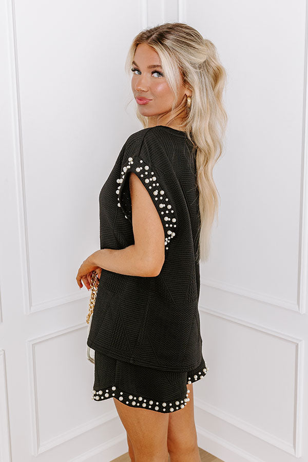 Premium Black Pearl Embellished Top - Ultimate Wardrobe Upgrade