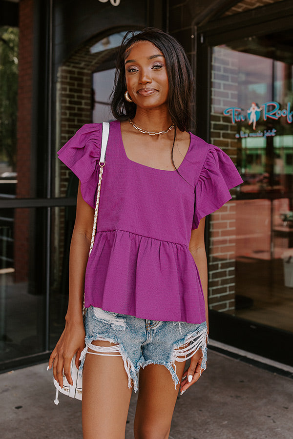 Ultimate Charm Peplum Top in Orchid