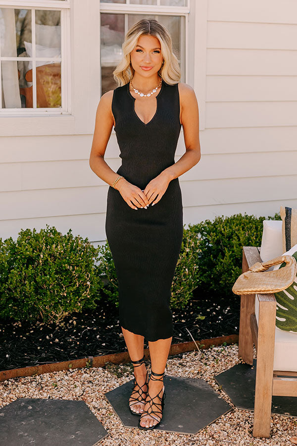 Ultimate Manhattan Stroll Ribbed Midi Dress