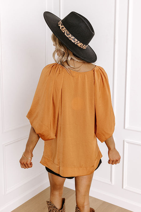 Premium Rust Satin Shift Top - Ultimate Chic Style