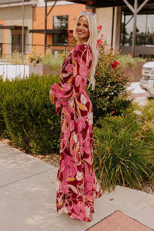 Ultimate Vineyard Chic Wrap Maxi Dress - Premium Floral Elegance