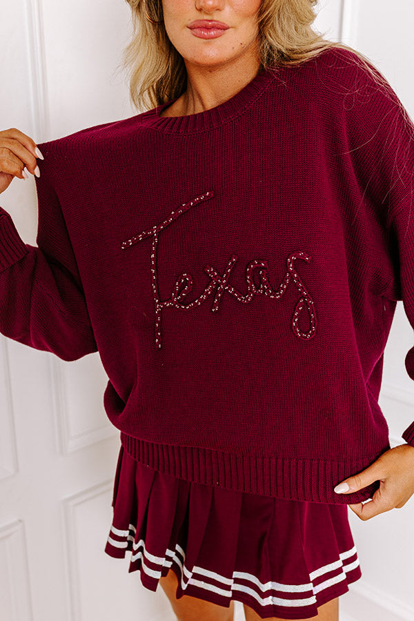 Premium Texas Embellished Knit Sweater - Ultimate Lone Star Style