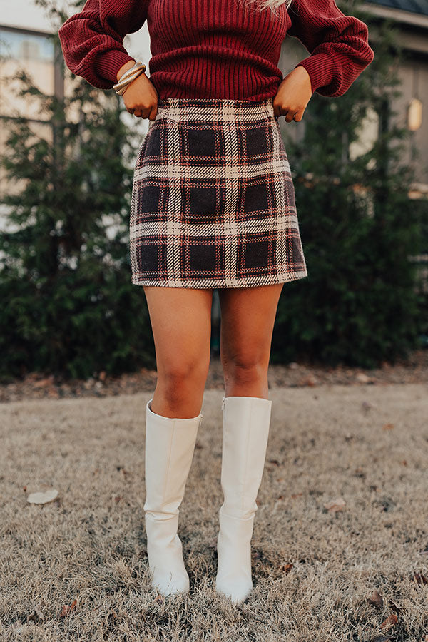 Premium Chestnut Plaid Skirt - Ultimate Style Upgrade