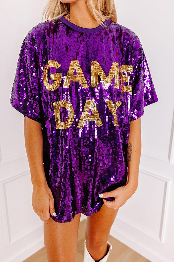 Ultimate Gameday Sequin Tunic - Purple Glam