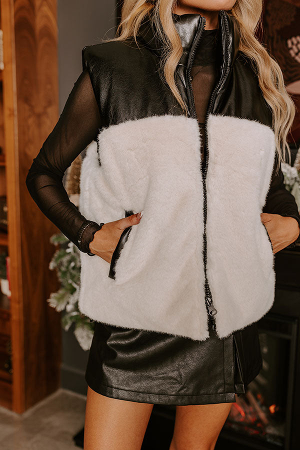 Premium Reversible Faux Leather & Fur Vest - Aspen Luxe Style