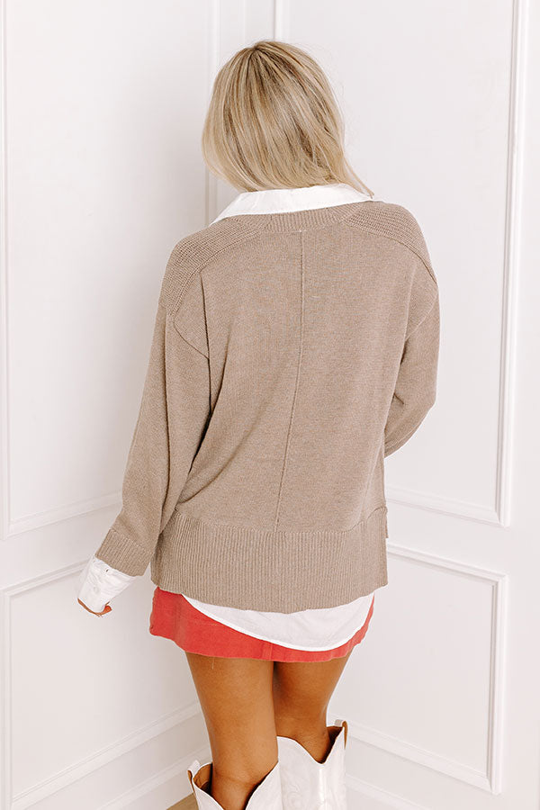 Premium Taupe Knit Sweater Top - Ultimate Comfort & Style