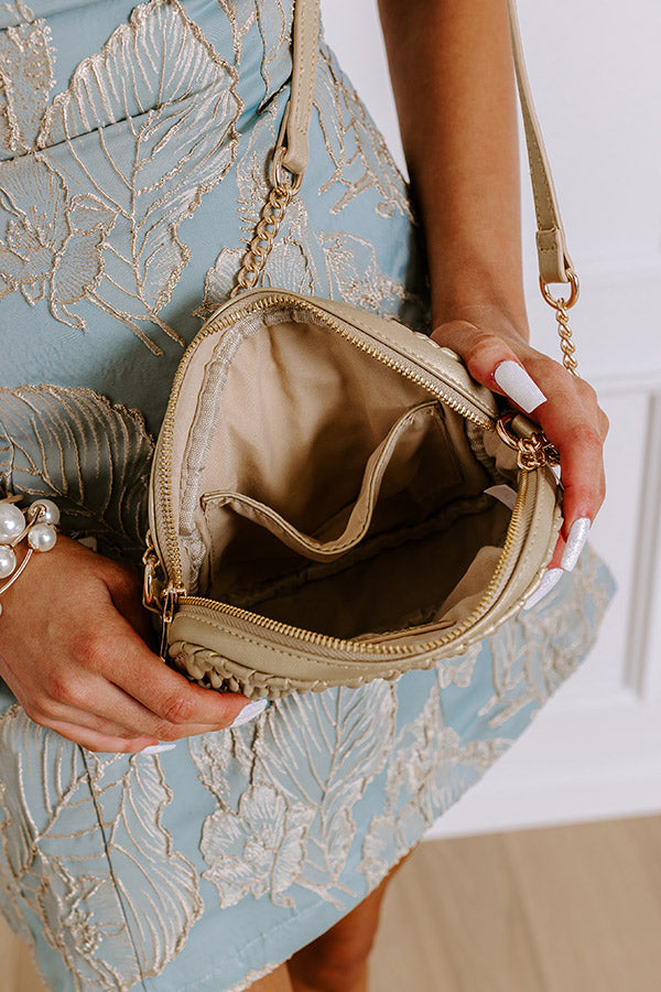 Premium Gold Faux Leather Crossbody Bag - Mocktail Moment Edition