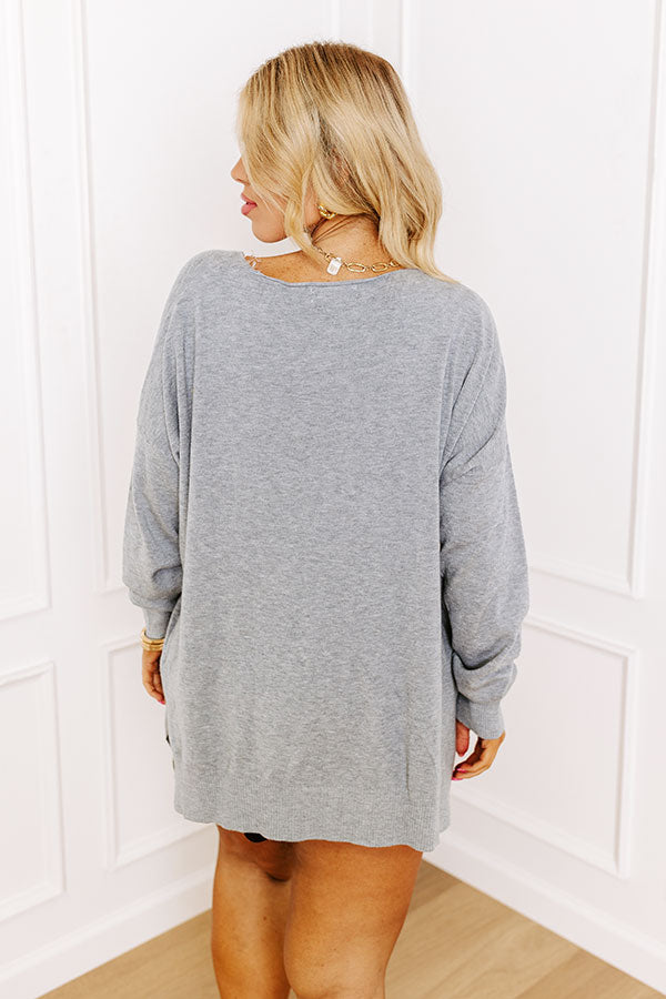 Premium Fall Latte Shift Sweater - Ultimate Grey Curves Style