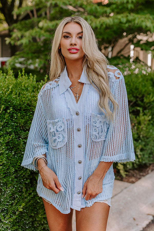 Premium Sweet Breeze Knit Button-Up Top