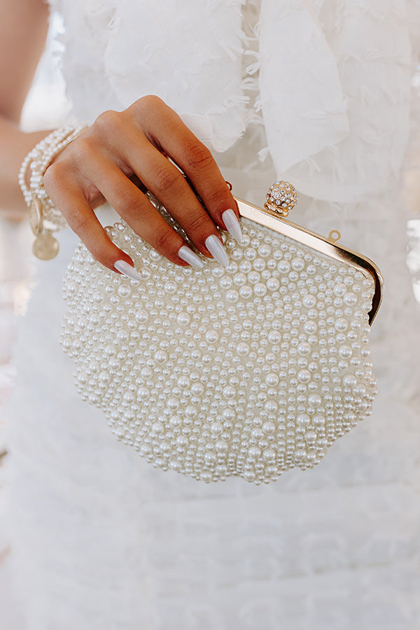 Premium Endless Love Pearl Embellished Clutch - Ultimate Evening Accessory