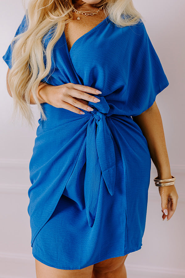 Ultimate Royal Blue Wrap Mini Dress – Flirty & Flattering